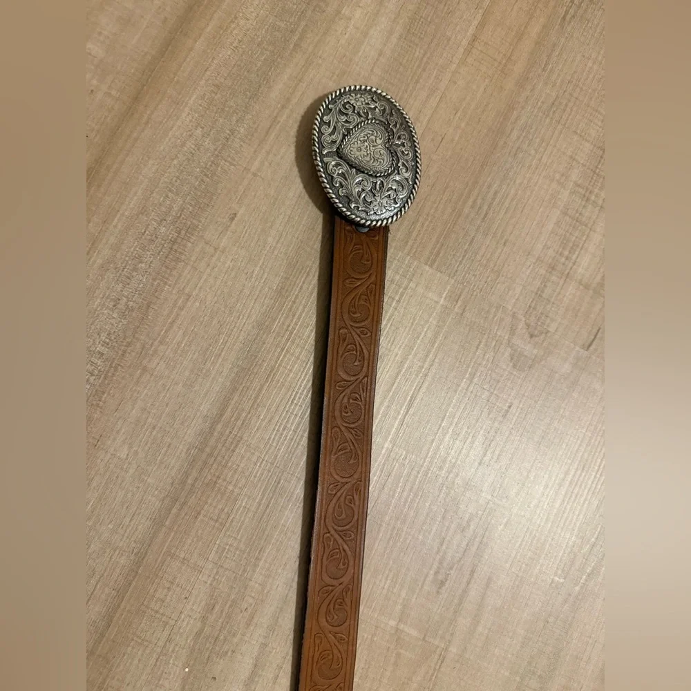 Justin Boots Western Scroll Heart Belt
